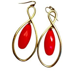 gold tone earrings with pink bead stones holiday gifts for her